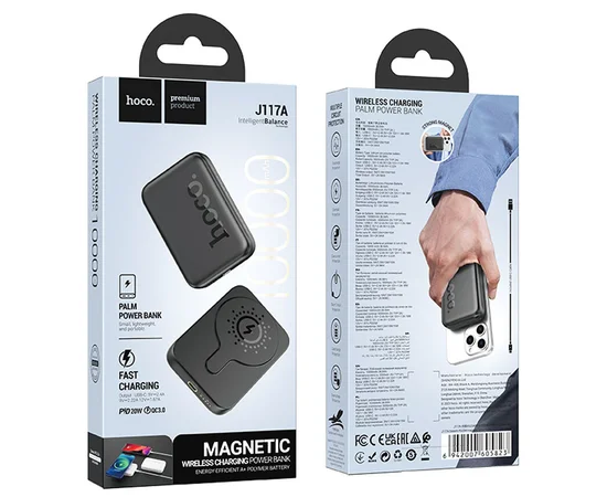Портативное зарядное устройство Power Bank Hoco J117A Esteem PD20W с БЗУ 10 000 mAh Black