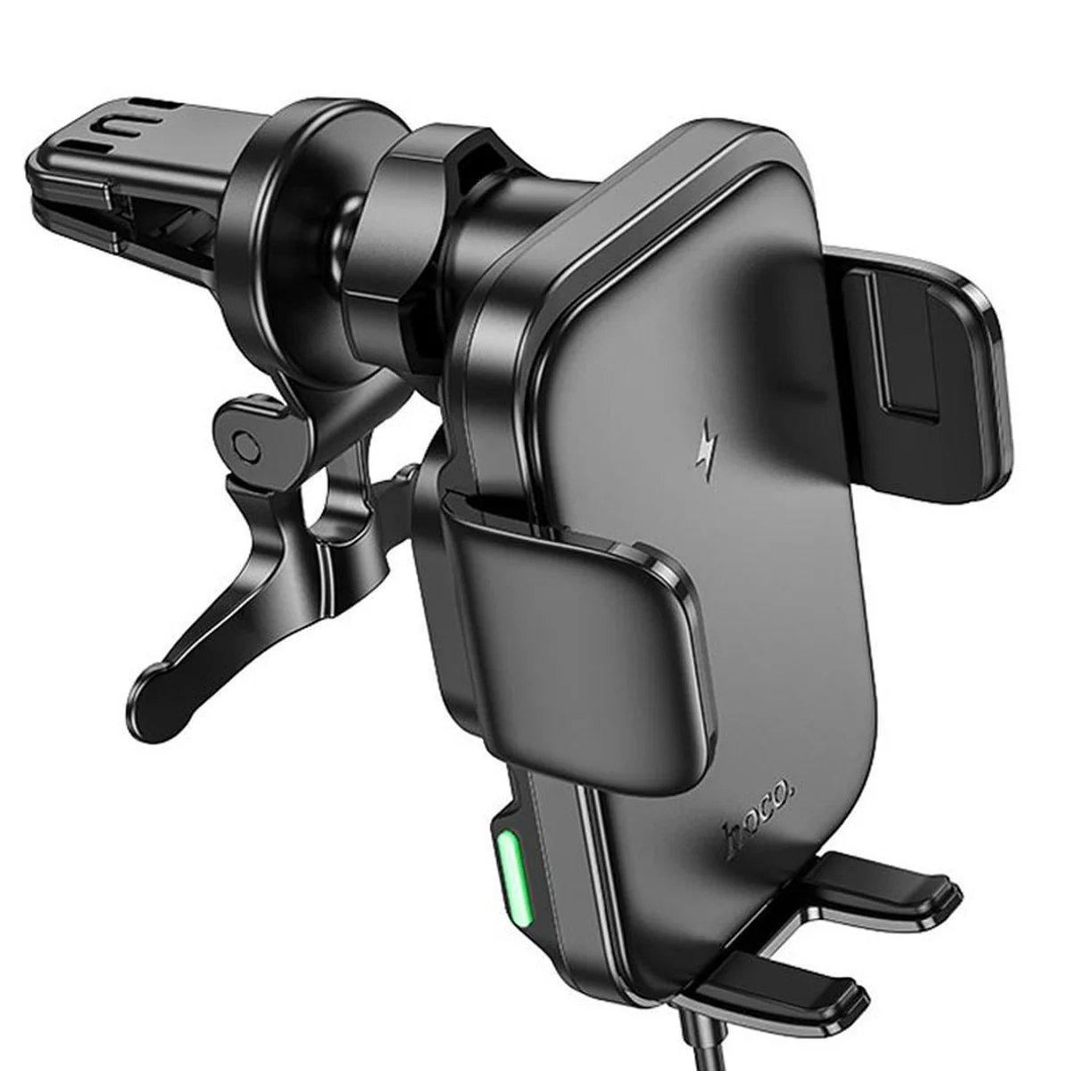 Автодержатель с БЗУ Hoco HW10 Jenny three-axis linkage (air outlet) Black