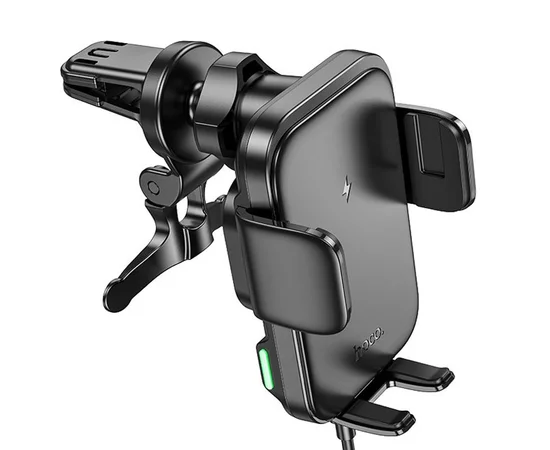 Автодержатель с БЗУ Hoco HW10 Jenny three-axis linkage (air outlet) Black