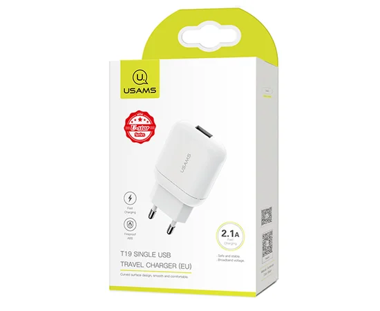 СЗУ Usams US-CC078 T19 USB Travel Charger Белый