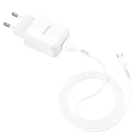 СЗУ HOCO N2 (1USB/2.1A) + USB - MicroUSB Белый