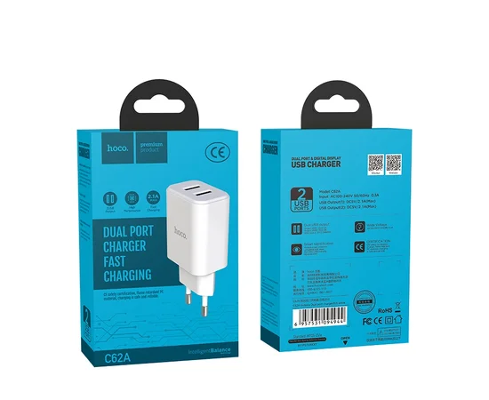 СЗУ Hoco C62A Victoria 2.1A 2USB white