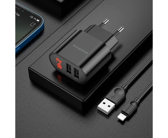 СЗУ Borofone BA63A Richy + Lightning Черный