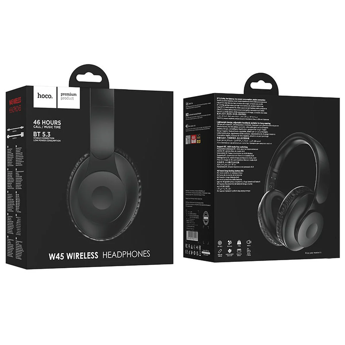 Накладні бездротові навушники Hoco W45 Enjoy Black