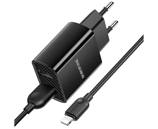 СЗУ Borofone BA53A Powerway (2USB/2.1A) + Lightning Черный