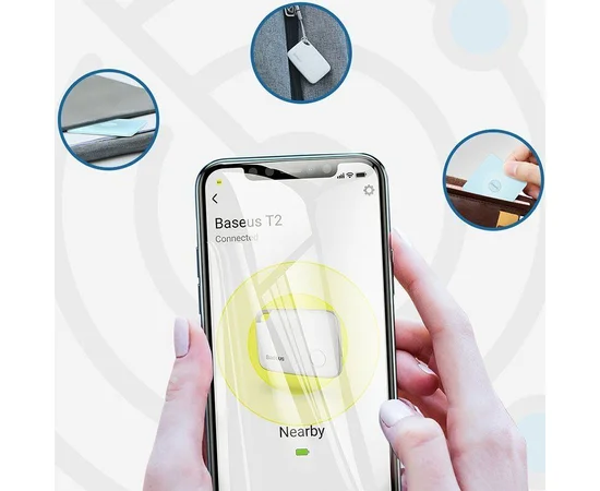 Трекер-брелок Baseus Intelligent T2 ropetype anti-loss device (ZLFDQT2-0) White