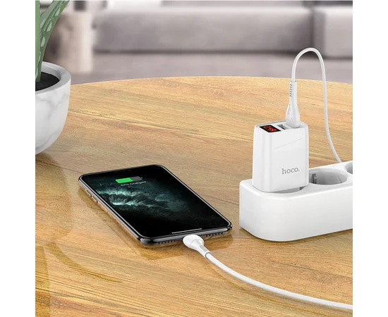 СЗУ HOCO C86A (2USB/2.4A) + Lightning Белый
