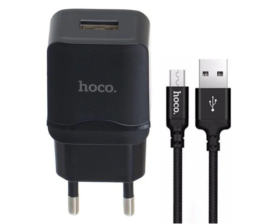 СЗУ Hoco C27A  2.4A 1USB + microUSB Черный