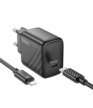 СЗУ Hoco CS22A Value PD30W + Type-C to Lightning Black