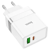 СЗУ Hoco N21 Topspeed PD30W+QC3.0 (1USB/1Type-C/3A) Білий