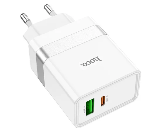 СЗУ Hoco N21 Topspeed PD30W+QC3.0 (1USB/1Type-C/3A) Белый