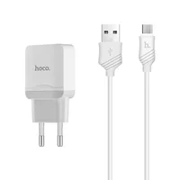 СЗУ Hoco C22A USB Charger 2.4A (+ кабель microUSB) Белый