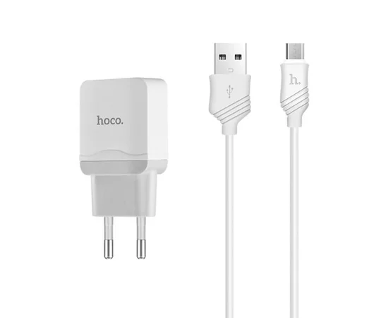 СЗУ Hoco C22A USB Charger 2.4A (+ кабель microUSB) Белый