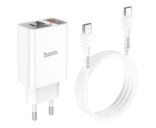 СЗУ HOCO C100A PD20W+QC3.0 + Type-C to Type-C White