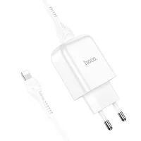 СЗУ HOCO N2 (1USB/2.1A) + USB - Lightning Белый
