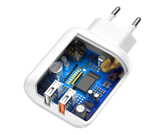 СЗУ Baseus Bojure Series EU (2USB 1xQuickCharge QC3.0 23W) Белый