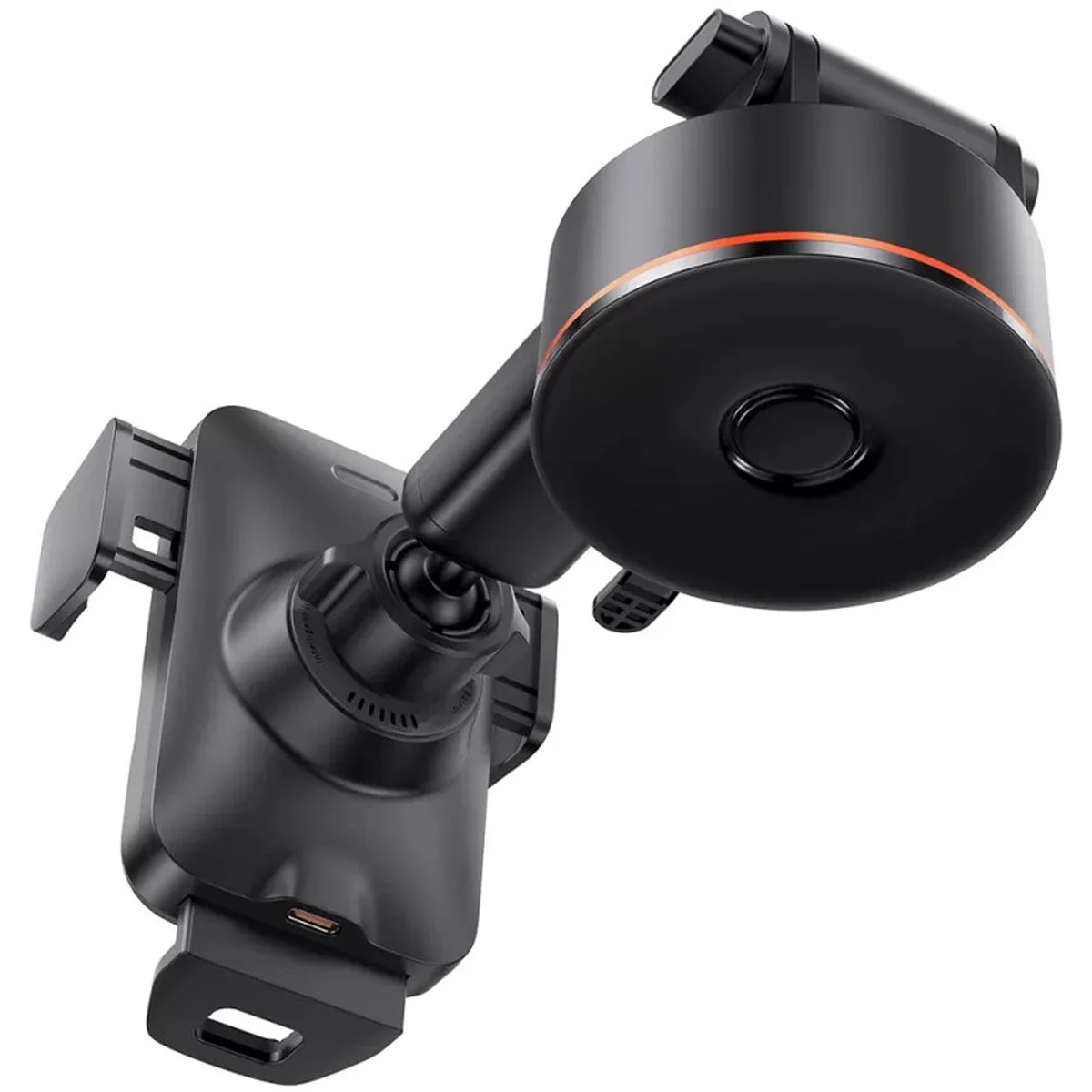 Автоутримувач із БЗУ Baseus Wisdom Auto Alignment (QI 15W) (Suction base) (CGZX000101) Black