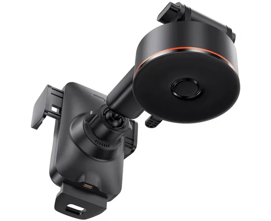 Автодержатель с БЗУ Baseus Wisdom Auto Alignment (QI 15W) (Suction base) (CGZX000101) Black