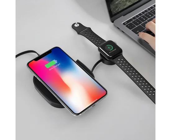 Беспроводное зарядное устройство HOCO S5 2in1 Черный