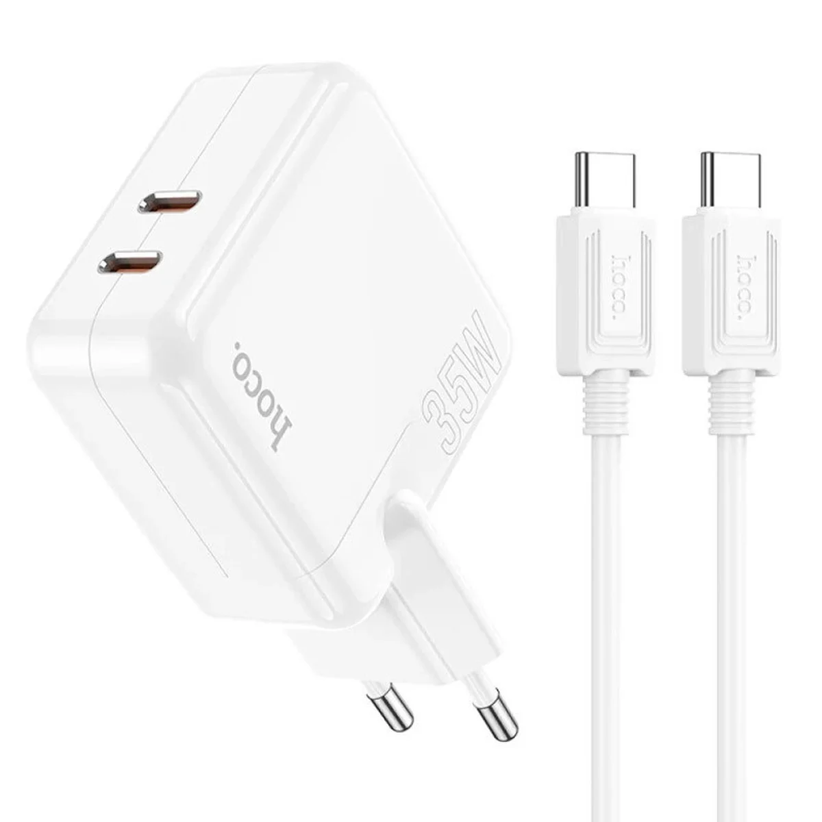 СЗУ Hoco C110A Lucky PD35W (2 Type-C) + Type-C to Type-C White