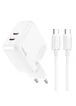 СЗУ Hoco C110A Lucky PD35W (2 Type-C) + Type-C to Type-C White