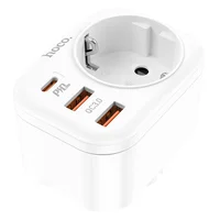 СЗУ Hoco NS3 Multifunctional PD20W (2USB/1Type-C/1xSocket) White