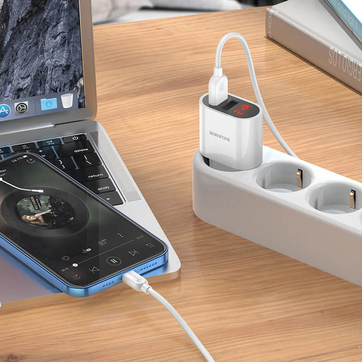 СЗУ Borofone BA63A Richy + Lightning Белый