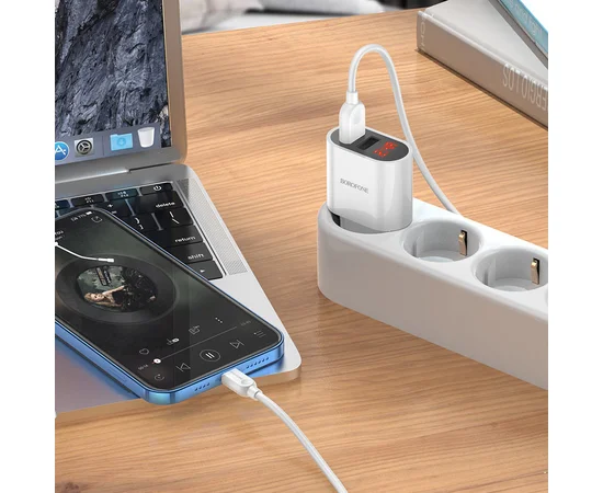 СЗУ Borofone BA63A Richy + Lightning Белый