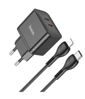 СЗУ Hoco N29 PD35W (2Type-C) + Type-C + Lightning Black СЗУ Hoco N29 PD35W (2Type-C) + Type-C + Lightning Black