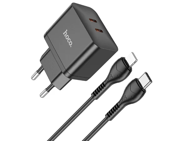 СЗУ Hoco N29 PD35W (2Type-C) + Type-C + Lightning Black