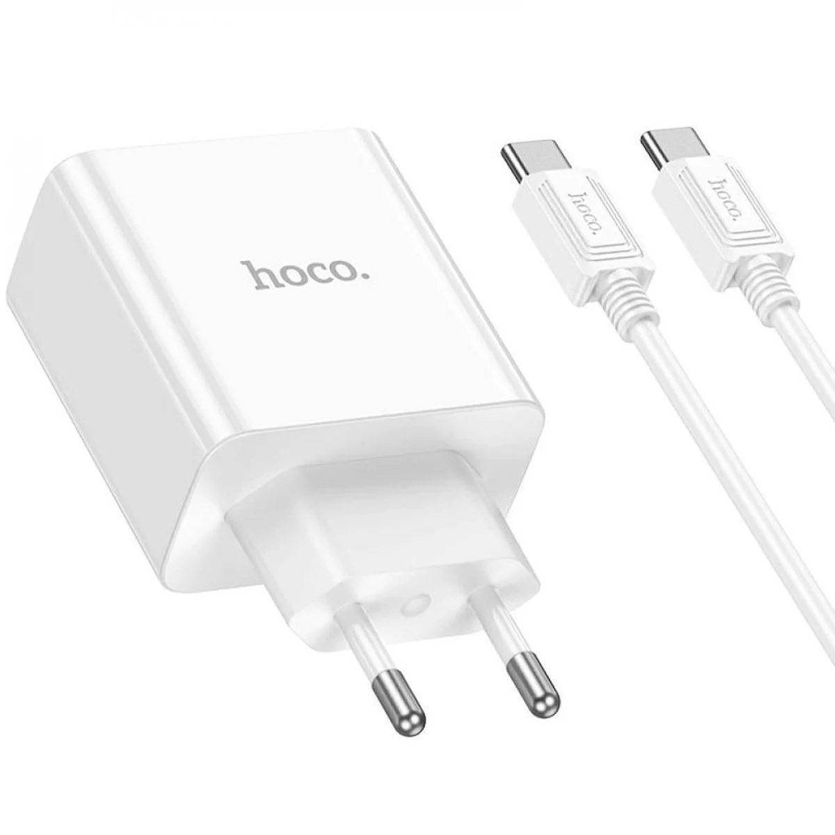 СЗУ Hoco C108A PD 35W (2 Type-C) + Type-C to Type-C White
