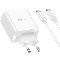 СЗУ Hoco C108A PD 35W (2 Type-C) + Type-C to Type-C White