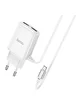 СЗУ HOCO C82A Real power dual port cable charger (for MicroUSB) (EU) Белый