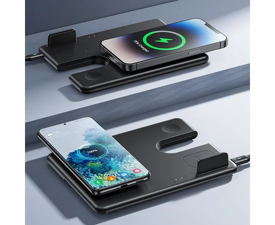 БЗУ Hoco CQ1 Geek folding 3-in-1 (for iWatch) Black