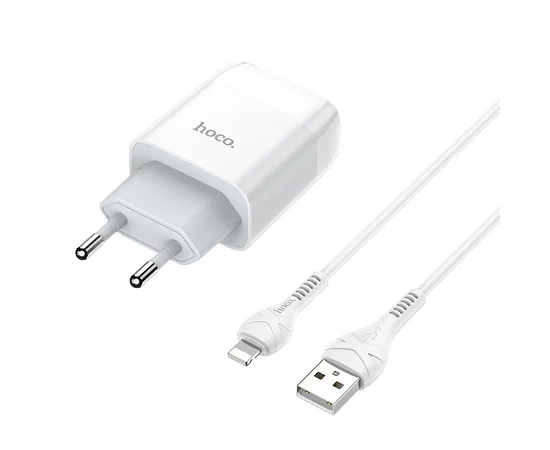 СЗУ HOCO C73A (2USB/2.4A) + lightning Белый
