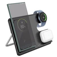 БЗУ Hoco CQ2 Flash folding 3-in-1 wireless fast charger (for Samsung Watch) Black