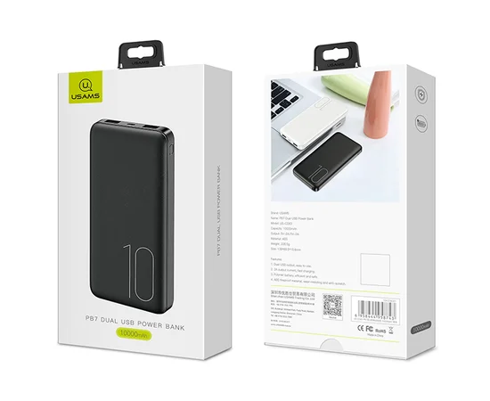 Портативное зарядное устройство Usams PB7 US-CD63 Dual USB 10000mAh Белый