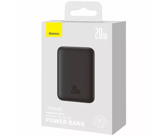 Портативное зарядное устройство Power Bank Baseus Magnetic Mini 20W c БЗУ 10000 mAh (PPCX070001) Black