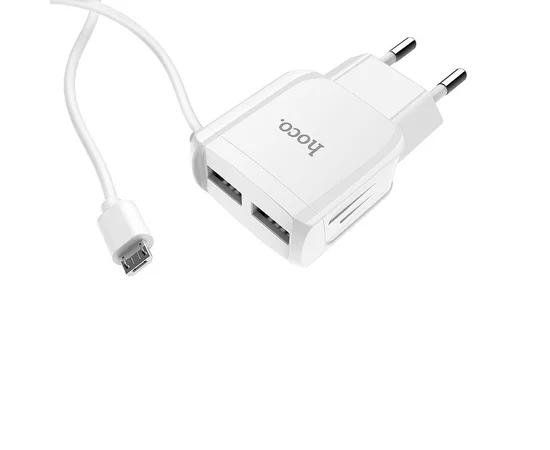 СЗУ Hoco C59A (2USB/2.4A) + microUSB Белый