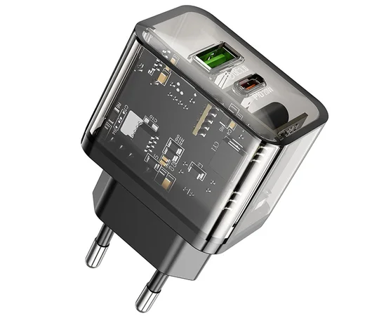 СЗУ Hoco N34 Dazzling PD20W+QC3.0 Transparent black