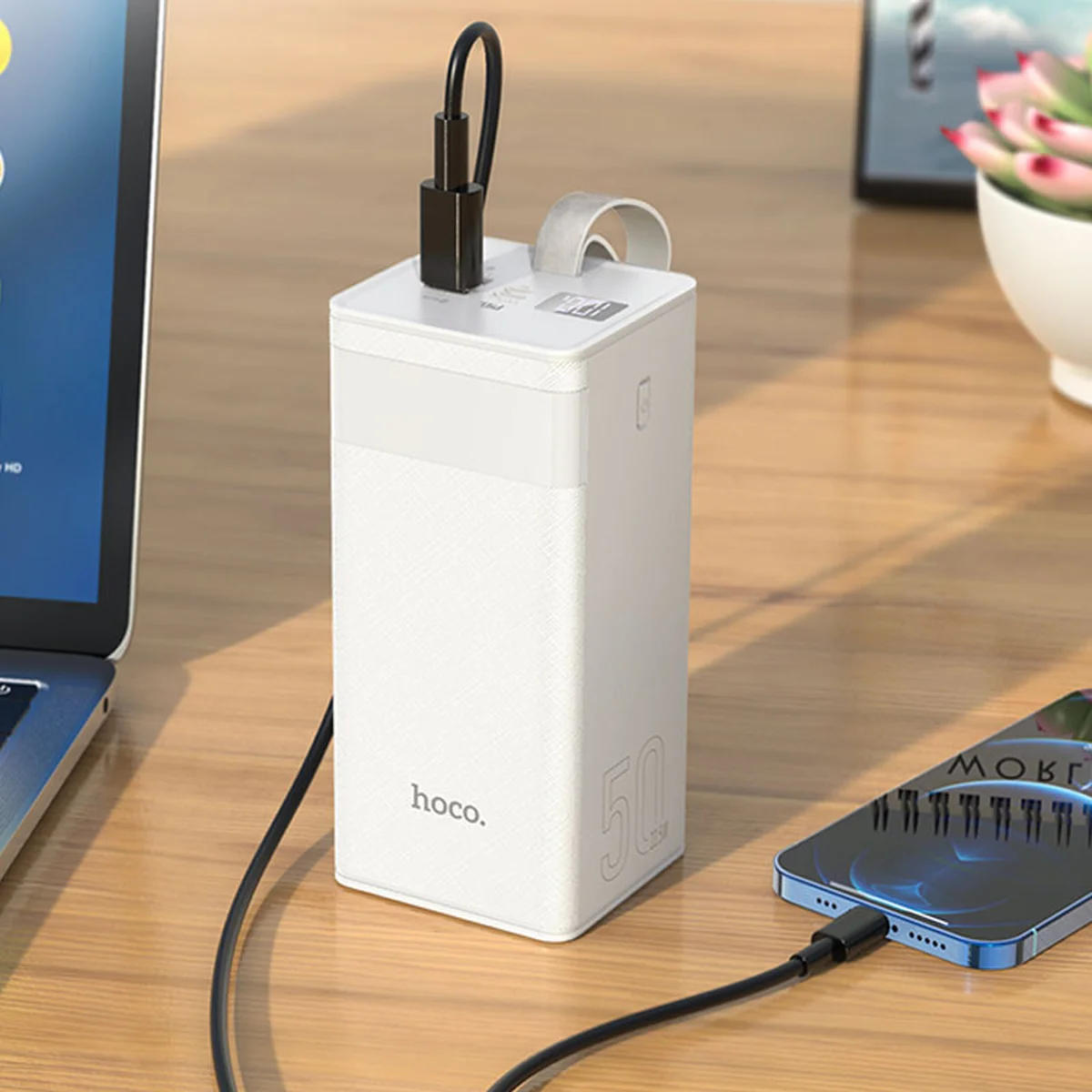 Портативное зарядное устройство Power Bank Hoco J86A Powermaster 22.5W 50000 mAh White