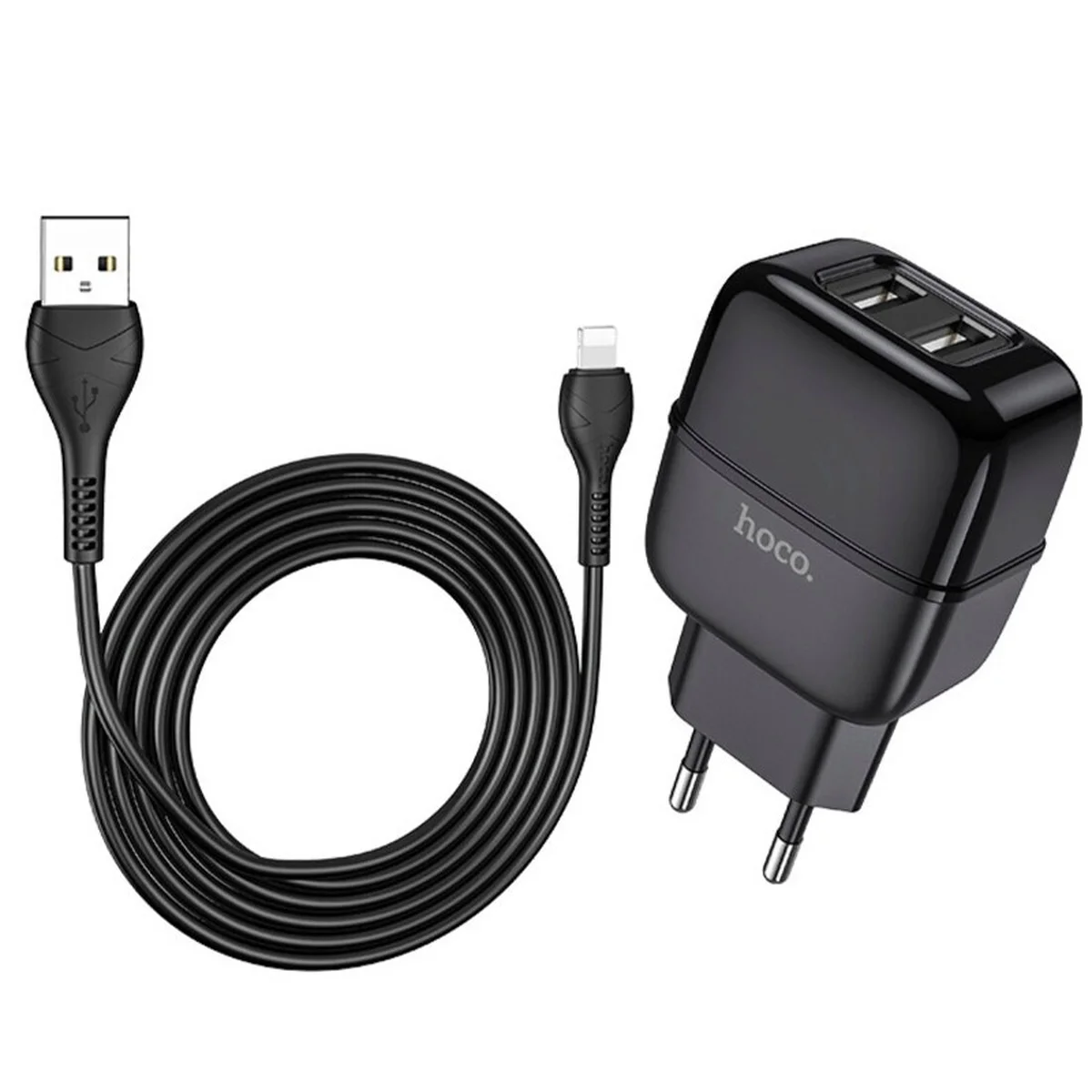 СЗУ HOCO C73A (2USB / 2.4A) + microUSB Чорний