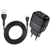 СЗУ HOCO C73A (2USB / 2.4A) + microUSB Чорний