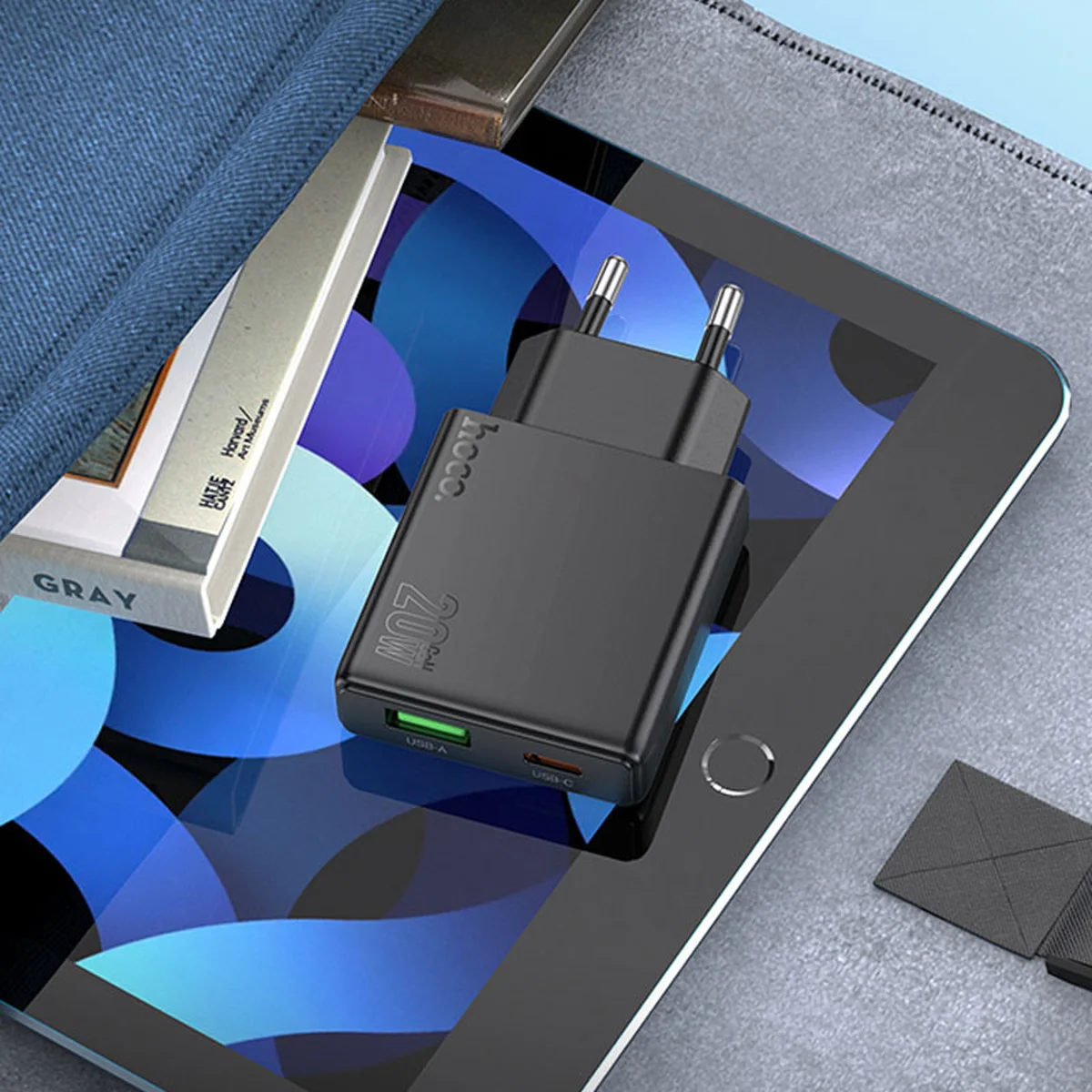 СЗУ Hoco N38 Delgado PD20W+QC3.0 + Type-C to Type-C Black