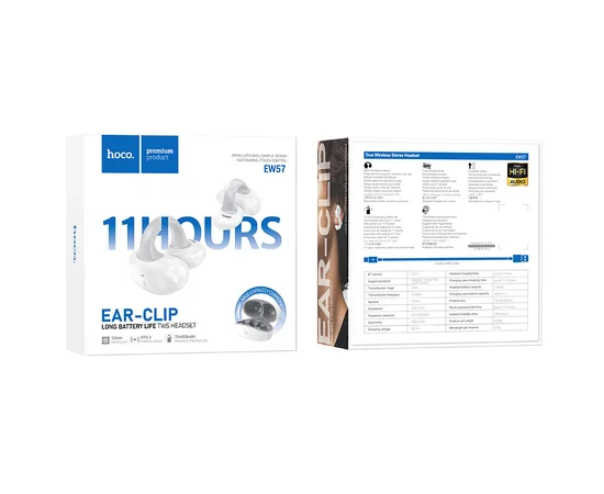 Беспроводные TWS наушники Hoco EW57 Auspicious clip-on Ivory white
