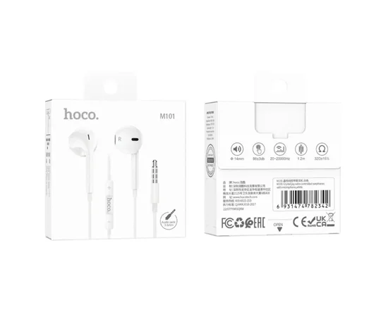 Стерео наушники Hoco M101 3.5mm White