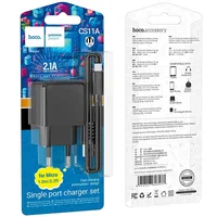 СЗУ HOCO CS11A (1USB) + MicroUSB Black