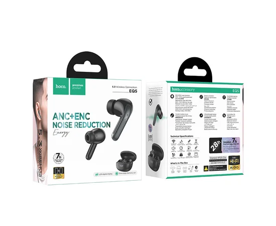Беспроводные TWS наушники Hoco EQ5 Energy Black