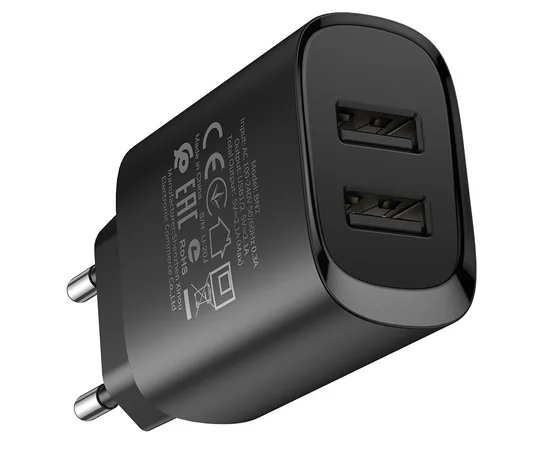СЗУ Borofone BN2 (2USB/2.1A) Черный