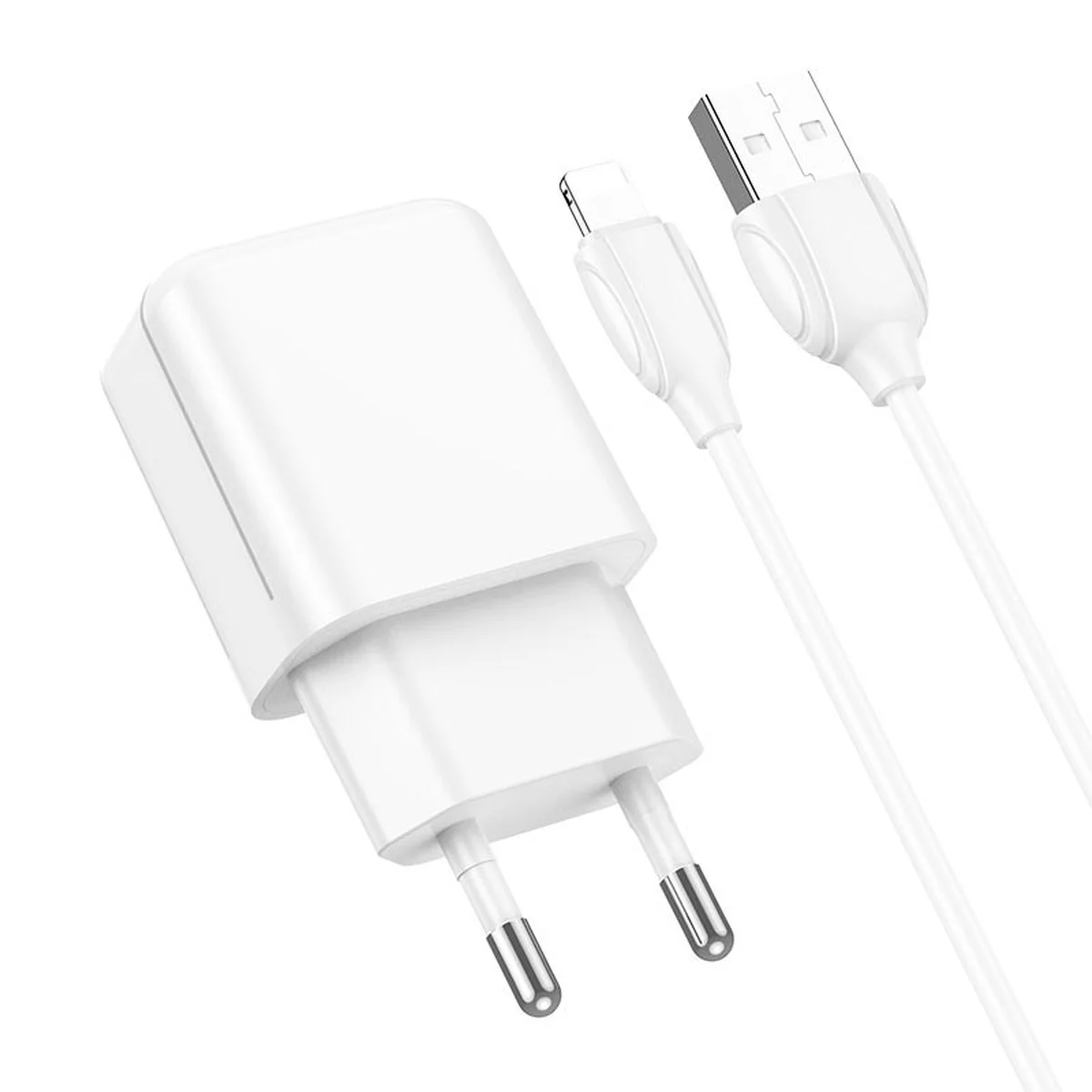 СЗУ Borofone BA64A Single port + Lightning Белый